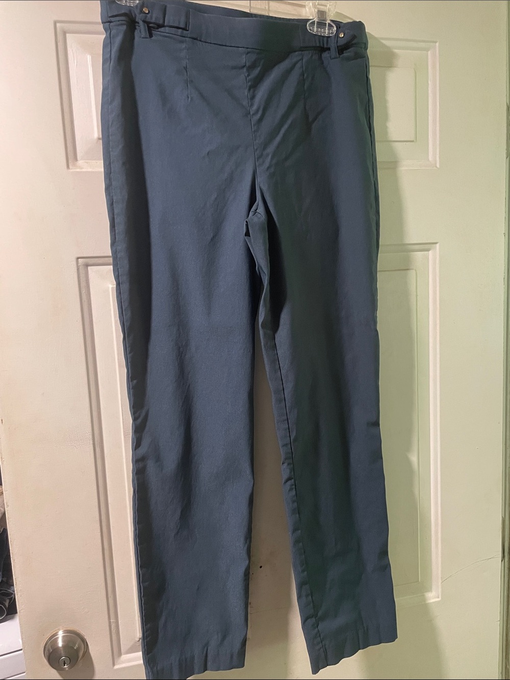 Women's Slate Blue/Green Straight-Leg Chino Pants
